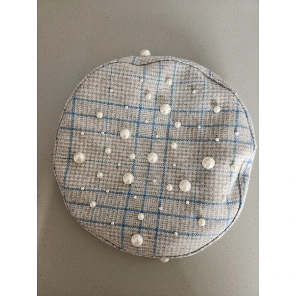 NWT Lele Sadoughi Fuax Pearl Embellished Beret One Size - Picture 9 of 10